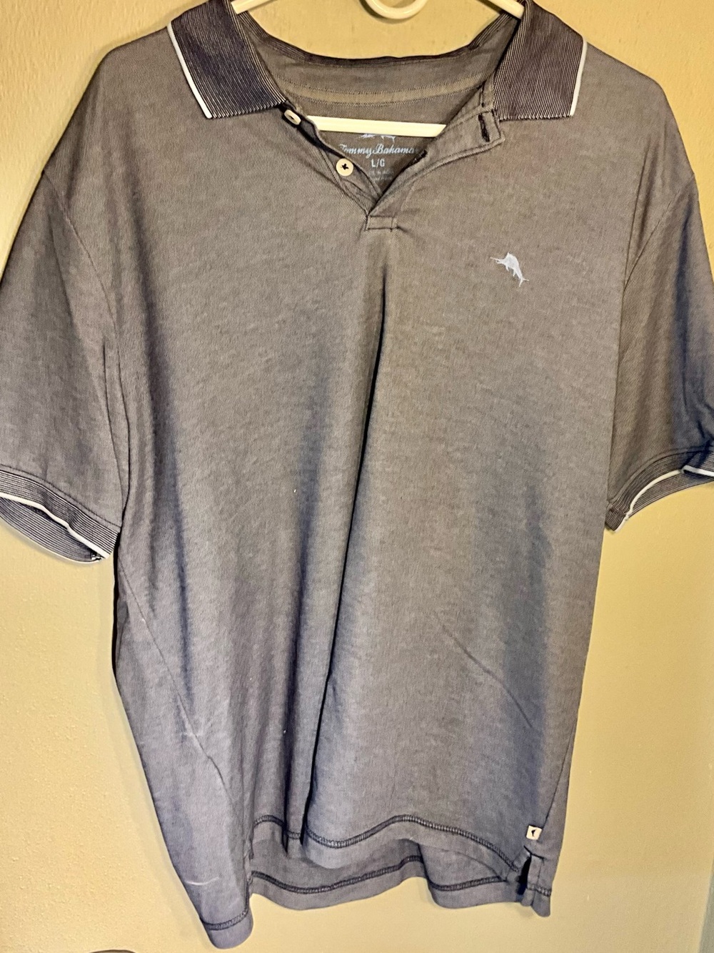 Tommy Bahama Men's Short Sleeve Polo Shirt - Gray L